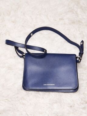 Aimee Kestenberg Navy Blue Leather Crossbody Bag